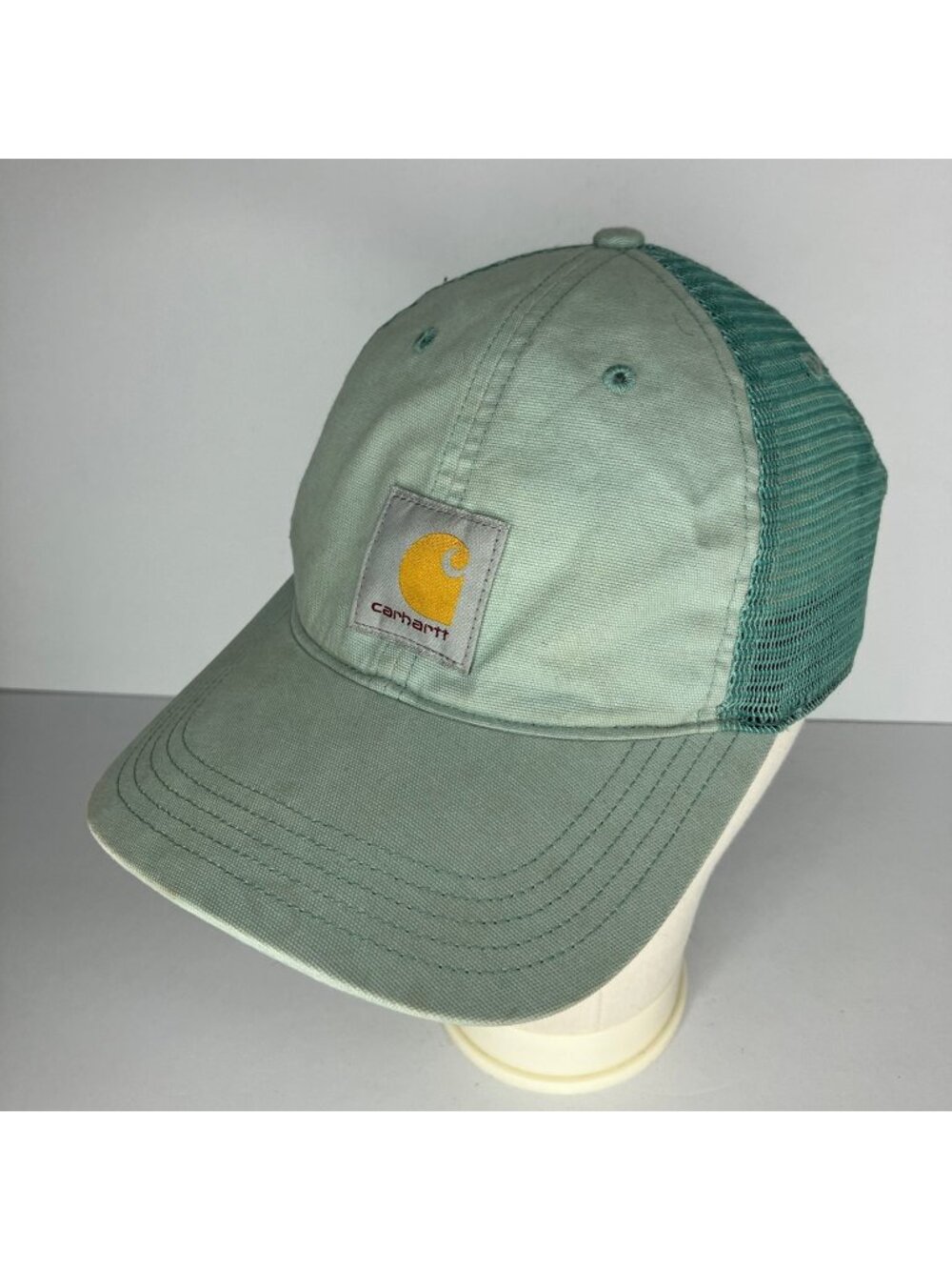 Carhartt AH0286 Trucker Hat Men's Adjustable Snapback Mint Green Teal Mesh Cap